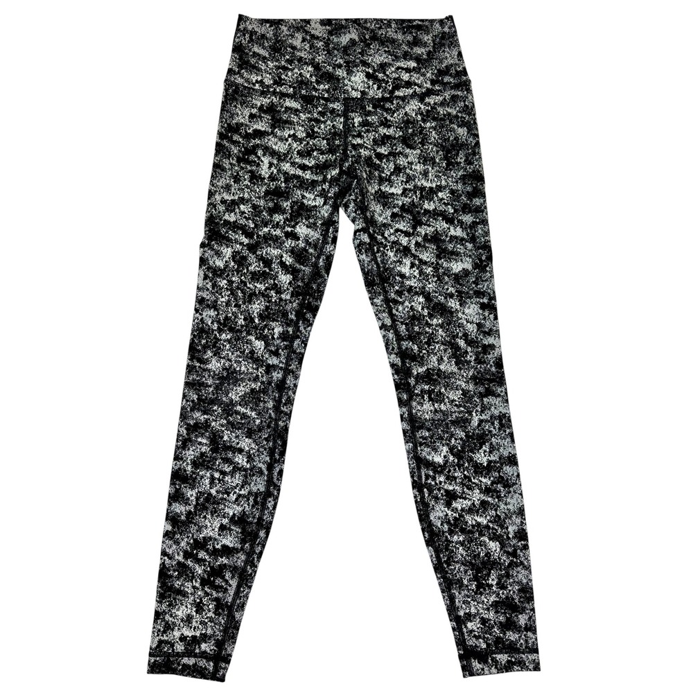 Lululemon Wunder Under High-Rise Misted Jacquard Black White Women Size 8